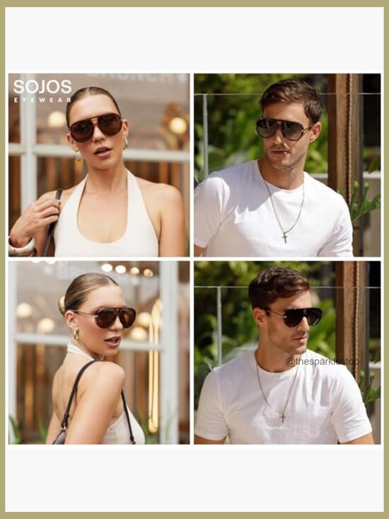 Retro Oversized Aviator Polarized Sunglasses Shield Large Square main image 7